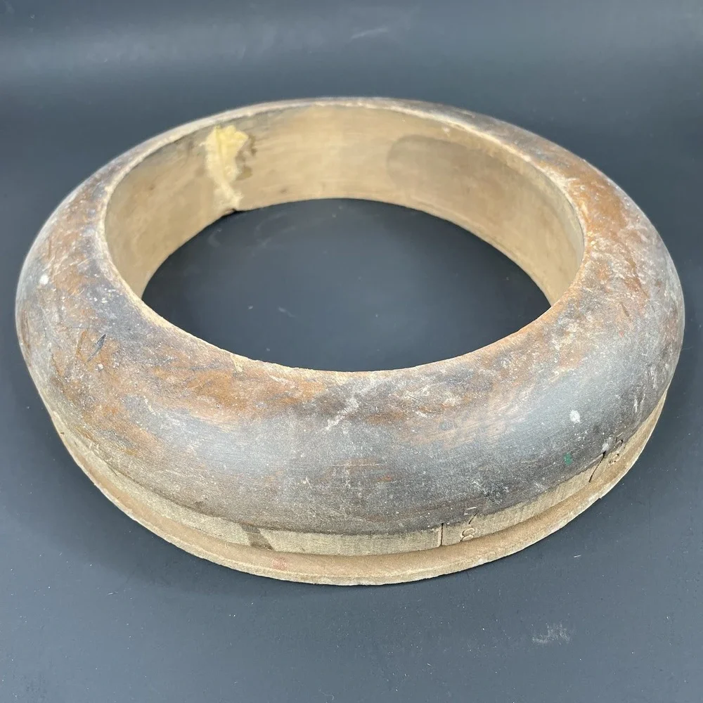 Vintage Unmarked Wood Hat Block Millinery Hatters Brim Mold Form 7 5/8 708